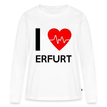 J'aime Erfurt - I Love Erfurt - T-shirt manches longues Premium bio Femme - blanc - Devant - Julia (174cm)