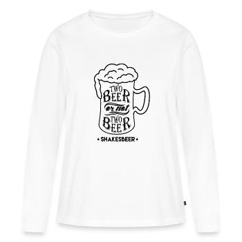 Deux bière ou non deux bières - Shakesbeer - T-shirt manches longues Premium bio Femme - blanc - Devant - Julia (174cm)