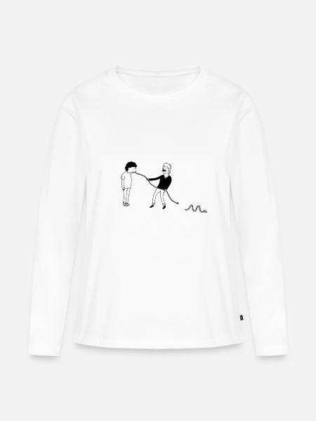 Ziehen aus ihrem - Frauen Premium Bio Langarmshirt - Weiß