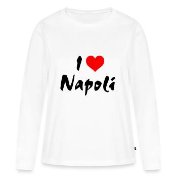 J'aime Naples - T-shirt manches longues Premium bio Femme - blanc - Devant - Julia (174cm)