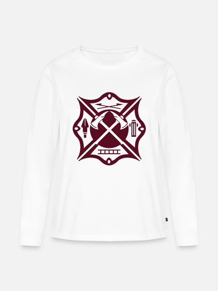 fire logo 1 - Frauen Premium Bio Langarmshirt - Weiß