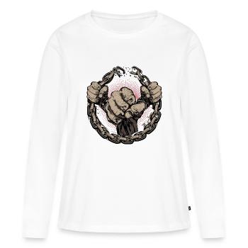 Kampf - Frauen Premium Bio Langarmshirt - Weiß - Vorne - Julia (174cm)