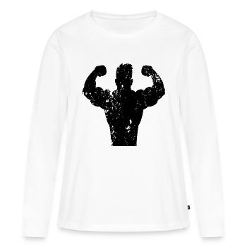 Strong man - Women's Premium Organic Long Sleeve Shirt - white - Front - Julia (174cm)