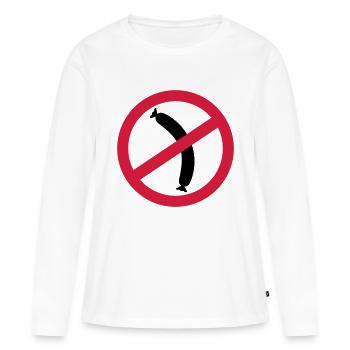 Wurst - Vegetarier - Frauen Premium Bio Langarmshirt - Weiß - Vorne - Julia (174cm)
