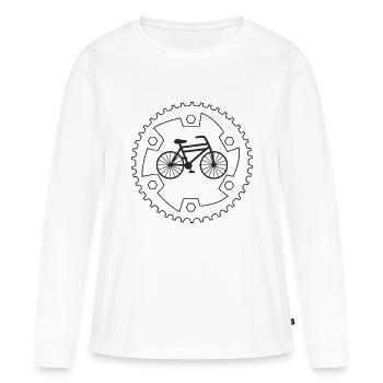 PLATEAUX - T-shirt manches longues Premium bio Femme - blanc - Devant - Julia (174cm)