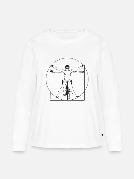 KUNST BIKER Fahrrad Geschenk - Frauen Premium Bio Langarmshirt - Weiß
