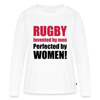 women_02 - Frauen Premium Bio Langarmshirt - Weiß - Vorne - Julia (174cm)