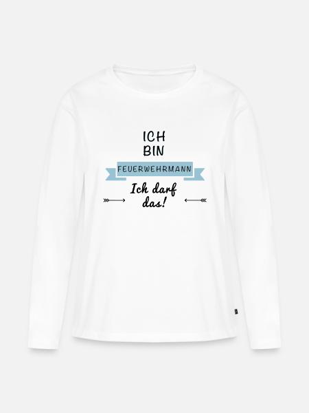 feuerwehrmann - Frauen Premium Bio Langarmshirt - Weiß