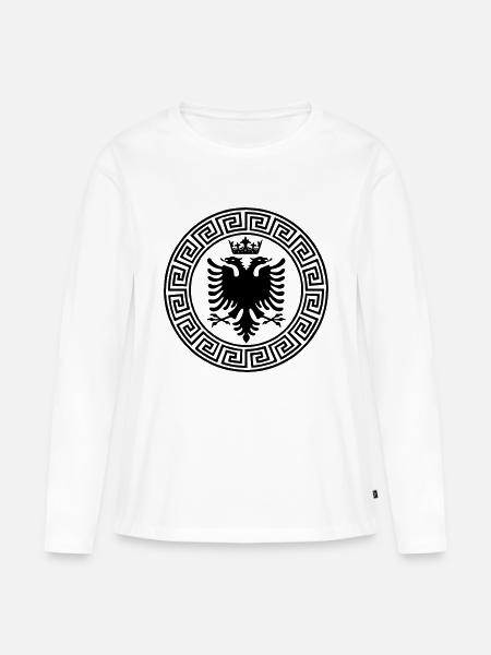 Kosovo Adler - Frauen Premium Bio Langarmshirt - Weiß