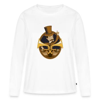 Retro dj vintage - T-shirt manches longues Premium bio Femme - blanc - Devant - Julia (174cm)