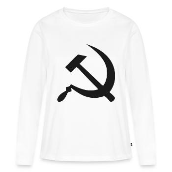 Communisme - T-shirt manches longues Premium bio Femme - blanc - Devant - Julia (174cm)