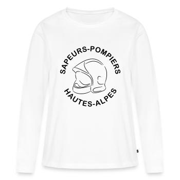 sapeurs-pompiers hautes-a - T-shirt manches longues Premium bio Femme - blanc - Devant - Julia (174cm)
