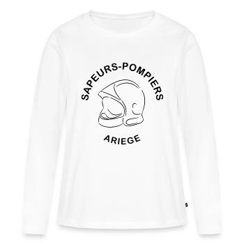 sapeurs-pompiers ariege - T-shirt manches longues Premium bio Femme - blanc - Devant - Julia (174cm)