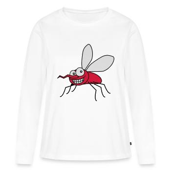 grin_mosquito_3c - Frauen Premium Bio Langarmshirt - Weiß - Vorne - Julia (174cm)