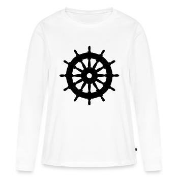 Volant - T-shirt manches longues Premium bio Femme - blanc - Devant - Julia (174cm)