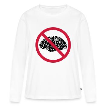 no brains allowed - Women's Premium Organic Long Sleeve Shirt - white - Front - Julia (174cm)