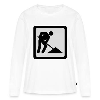 In Arbeit - Frauen Premium Bio Langarmshirt - Weiß - Vorne - Julia (174cm)