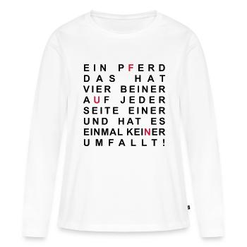 Un cheval qui a des amis à quatre pattes - T-shirt manches longues Premium bio Femme - blanc - Devant - Julia (174cm)