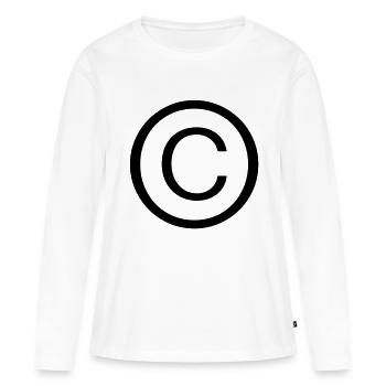 Copyright - Frauen Premium Bio Langarmshirt - Weiß - Vorne - Julia (174cm)
