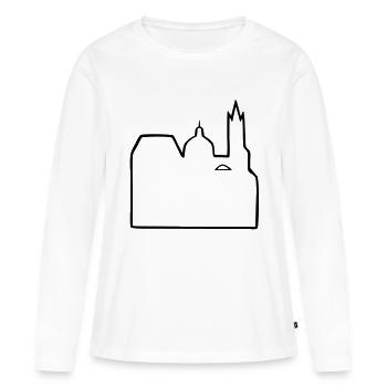 Aachener Dom Aachen - Frauen Premium Bio Langarmshirt - Weiß - Vorne - Julia (174cm)