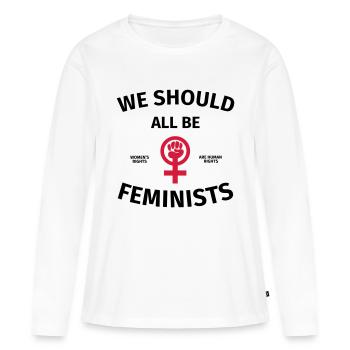 Féminisme féministe - T-shirt manches longues Premium bio Femme - blanc - Devant - Julia (174cm)