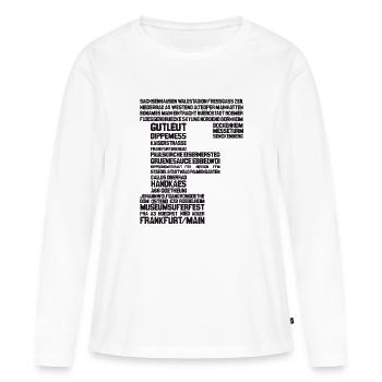 Frankfurt am Main Black - Frauen Premium Bio Langarmshirt - Weiß - Vorne - Julia (174cm)