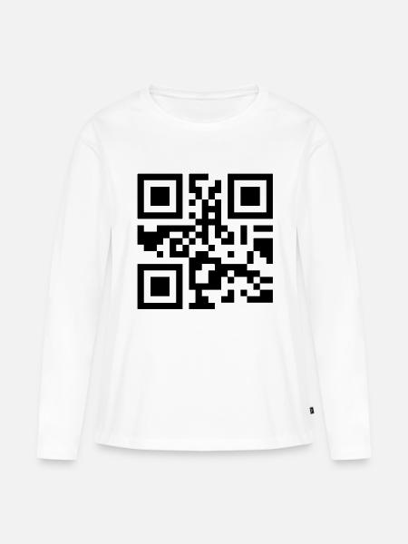 Single Barcode - Frauen Premium Bio Langarmshirt - Weiß