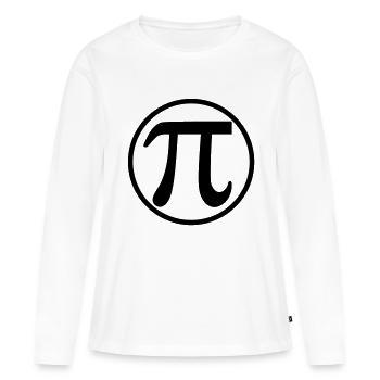 Pi - Frauen Premium Bio Langarmshirt - Weiß - Vorne - Julia (174cm)