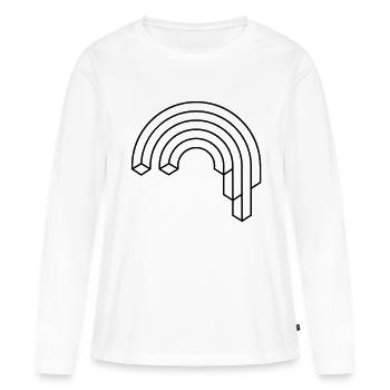 Hipster arc-en-cascade Illusion - T-shirt manches longues Premium bio Femme - blanc - Devant - Julia (174cm)