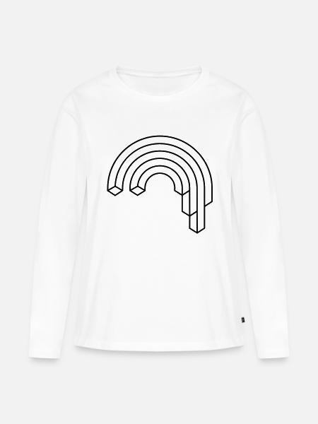 Waterfall Hipster Rainbow Illusion - Frauen Premium Bio Langarmshirt - Weiß