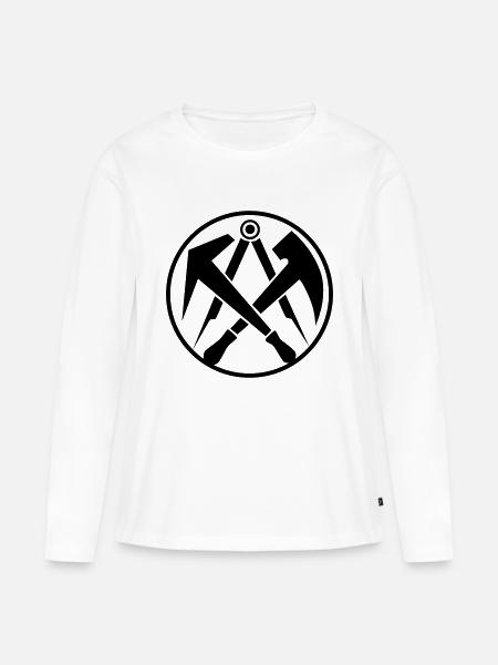 Dachdecker Logo - Frauen Premium Bio Langarmshirt - Weiß
