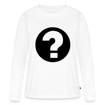 fragezeichen - Frauen Premium Bio Langarmshirt - Weiß - Vorne - Julia (174cm)