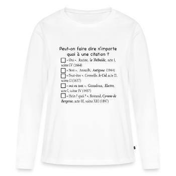 Citations - T-shirt manches longues Premium bio Femme - blanc - Devant - Julia (174cm)