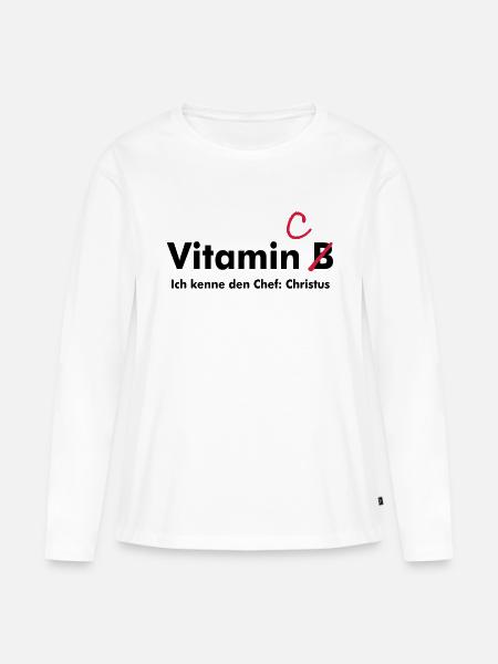 Vitamin C (JESUS shirts) - Frauen Premium Bio Langarmshirt - Weiß