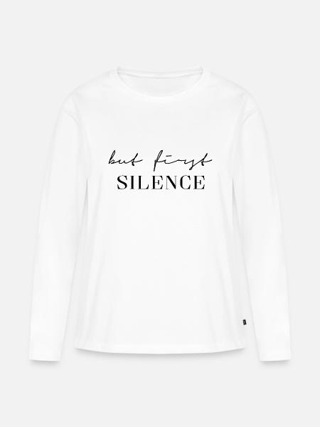 First Silence - Frauen Premium Bio Langarmshirt - Weiß