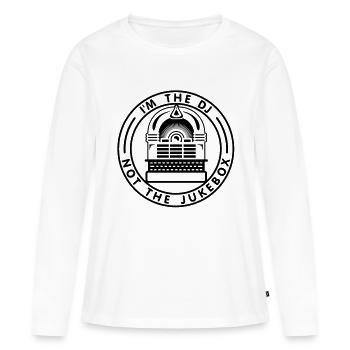Je suis le DJ pas le juke-box (B, 1c) - T-shirt manches longues Premium bio Femme - blanc - Devant - Julia (174cm)