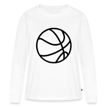 Basket-ball ordinaire - T-shirt manches longues Premium bio Femme - blanc - Devant - Julia (174cm)