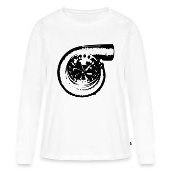 Turbo - T-shirt manches longues Premium bio Femme - blanc - Devant - Julia (174cm)