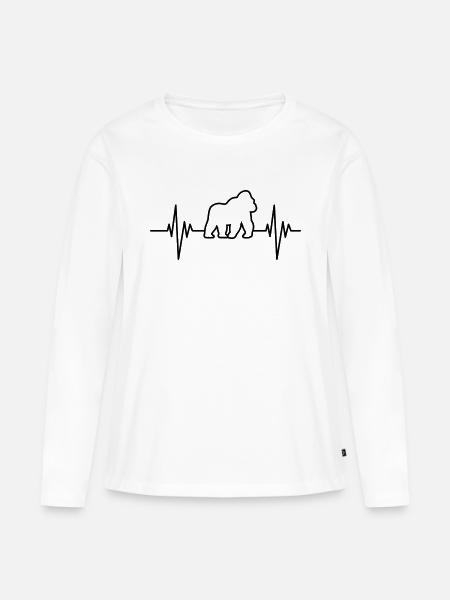 Gorilla Pulse - Frauen Premium Bio Langarmshirt - Weiß