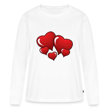 Hearts de - Frauen Premium Bio Langarmshirt - Weiß - Vorne - Julia (174cm)