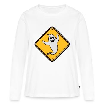 danger caution warning note danger shield vorsi - Women's Premium Organic Long Sleeve Shirt - white - Front - Julia (174cm)