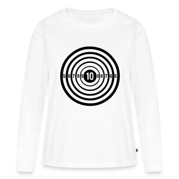 target cible numero 2106 - T-shirt manches longues Premium bio Femme - blanc - Devant - Julia (174cm)