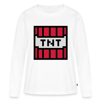 computer pixel retro game zocken nerd angezuendet - Frauen Premium Bio Langarmshirt - Weiß - Vorne - Julia (174cm)