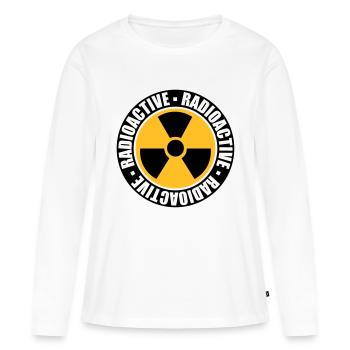 round black stamp danger warning caution - Women's Premium Organic Long Sleeve Shirt - white - Front - Julia (174cm)