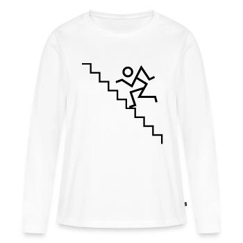 la façon de se glisser jusqu'à - T-shirt manches longues Premium bio Femme - blanc - Devant - Julia (174cm)