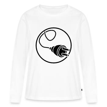 kreis rund logo anschliessen anschluss kabel steck - Frauen Premium Bio Langarmshirt - Weiß - Vorne - Julia (174cm)