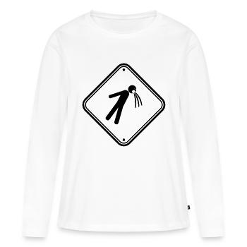 shield caution note vomit vomit - Women's Premium Organic Long Sleeve Shirt - white - Front - Julia (174cm)