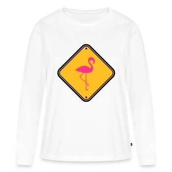 warning note caution caution shield danger fla - Women's Premium Organic Long Sleeve Shirt - white - Front - Julia (174cm)