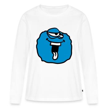 cercle de balle autour du visage de rire monstre de tête drôle - T-shirt manches longues Premium bio Femme - blanc - Devant - Julia (174cm)