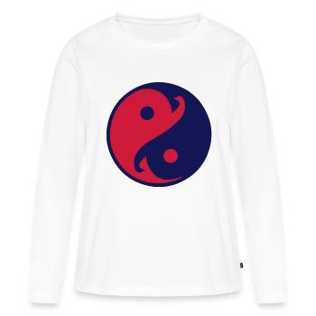 yin_yang_vec_2 de - Frauen Premium Bio Langarmshirt - Weiß - Vorne - Julia (174cm)